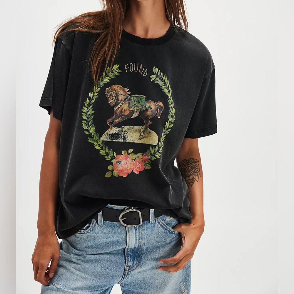 Free People Found Pony Crest Tee M
